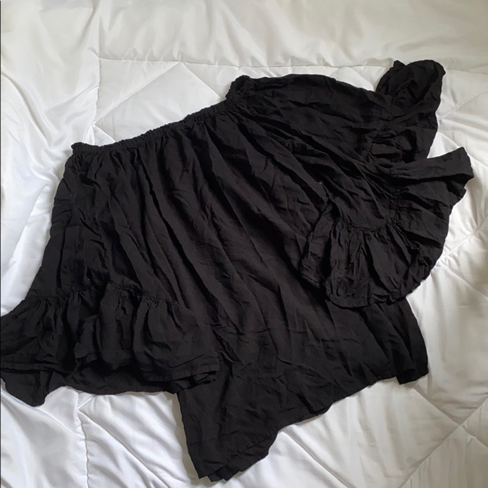 SOLD black off the shoulder w bell sleeves top